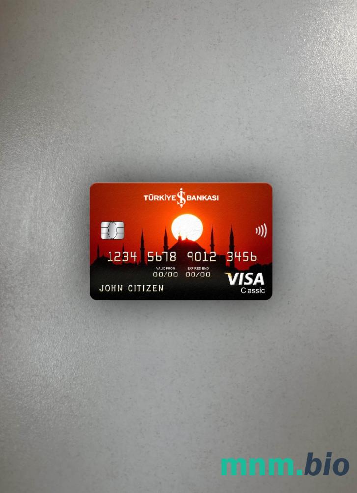 Turkey bankasi bank visa classic card wygląd fotograficzny skan PSD + zdjęcie